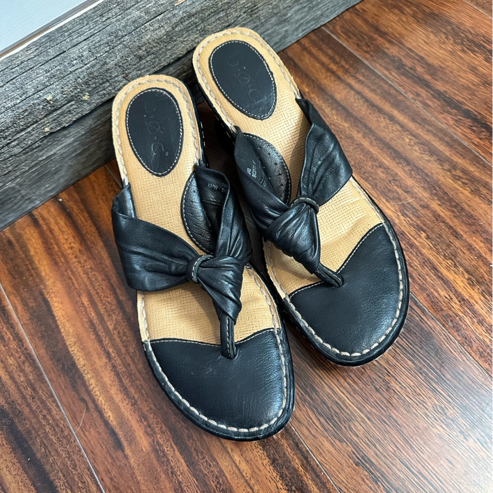 Boc | Born Concept Women’s Black Leather Wedge Sandal